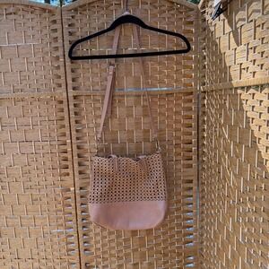 Anthropologie Beige Handbag with Mini (Makeup) Bag inside too!